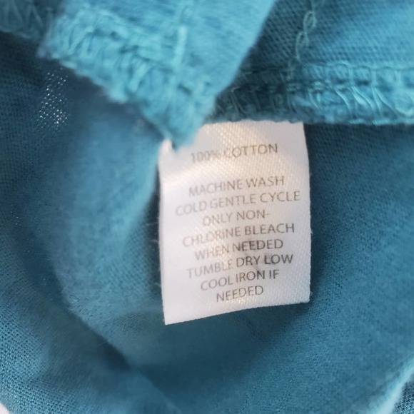 Ann Taylor Loft Ruffle Front Teal Tee Sz. XXS - Picture 4 of 7